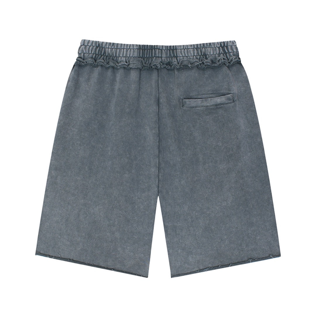 Mens "Cardio District X FIT" Mineral Wash Raw Edge Shorts