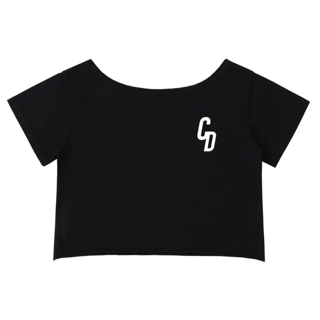 Women's Cardio District Off-Shoulder Rolled Hem Cotton T-Shirt