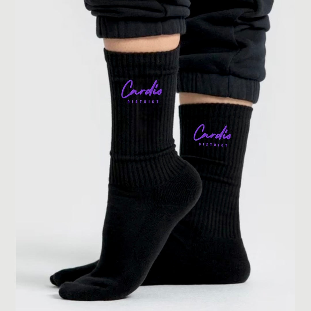 Cardio District "Black" Embroidered socks