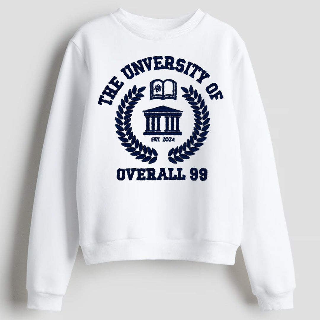 Men's Embroidery Overall Ninety Nine Sweatshirt Crew neck