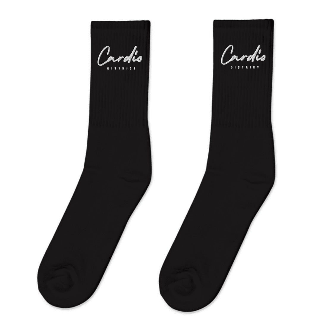 Cardio District "Black" Embroidered socks