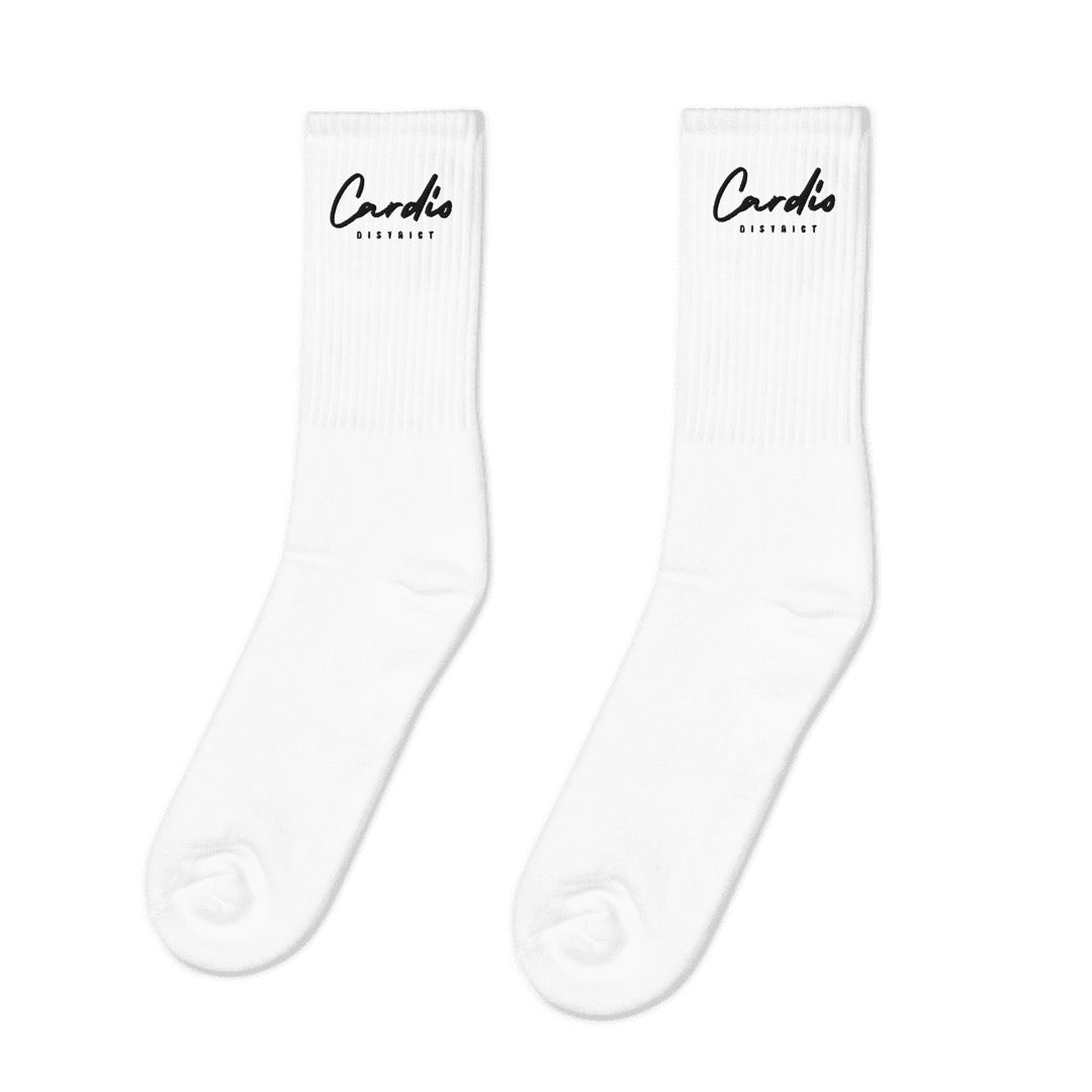 Cardio District "White" Embroidered socks