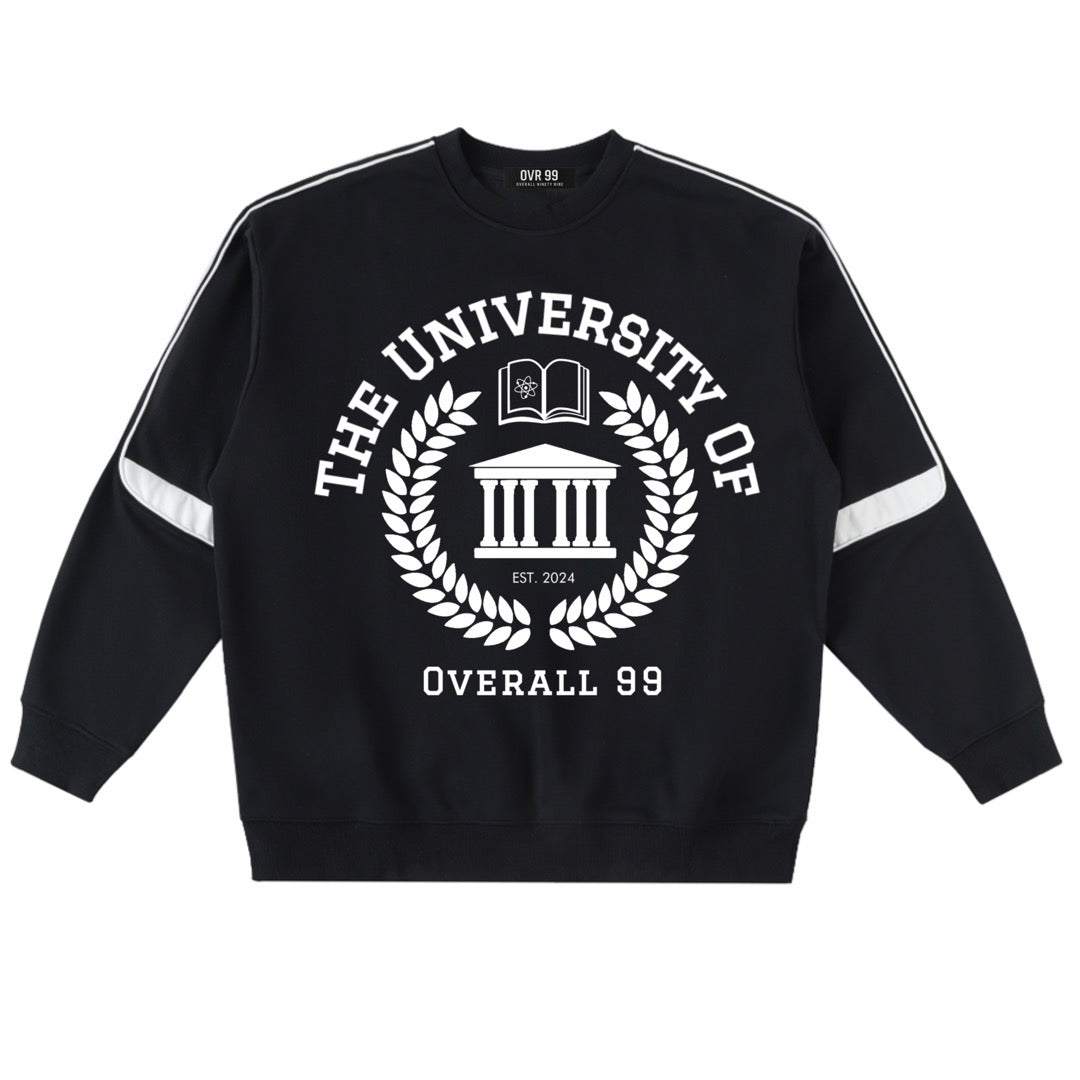 Men's Overall Ninety Nine Brand "University" Oversized Crewneck Taped Sweatshirt