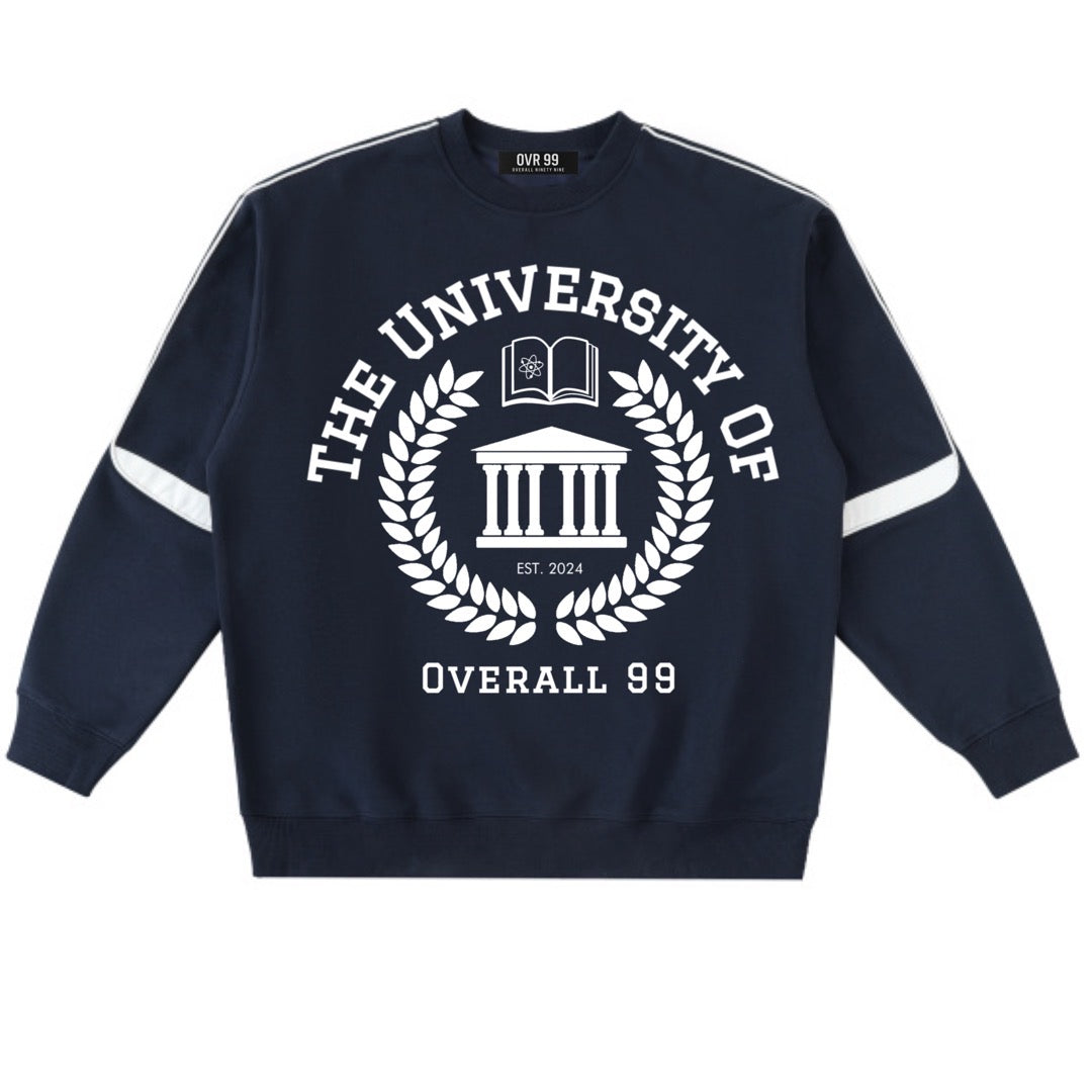 Men's Overall Ninety Nine Brand "University" Oversized Crewneck Taped Sweatshirt