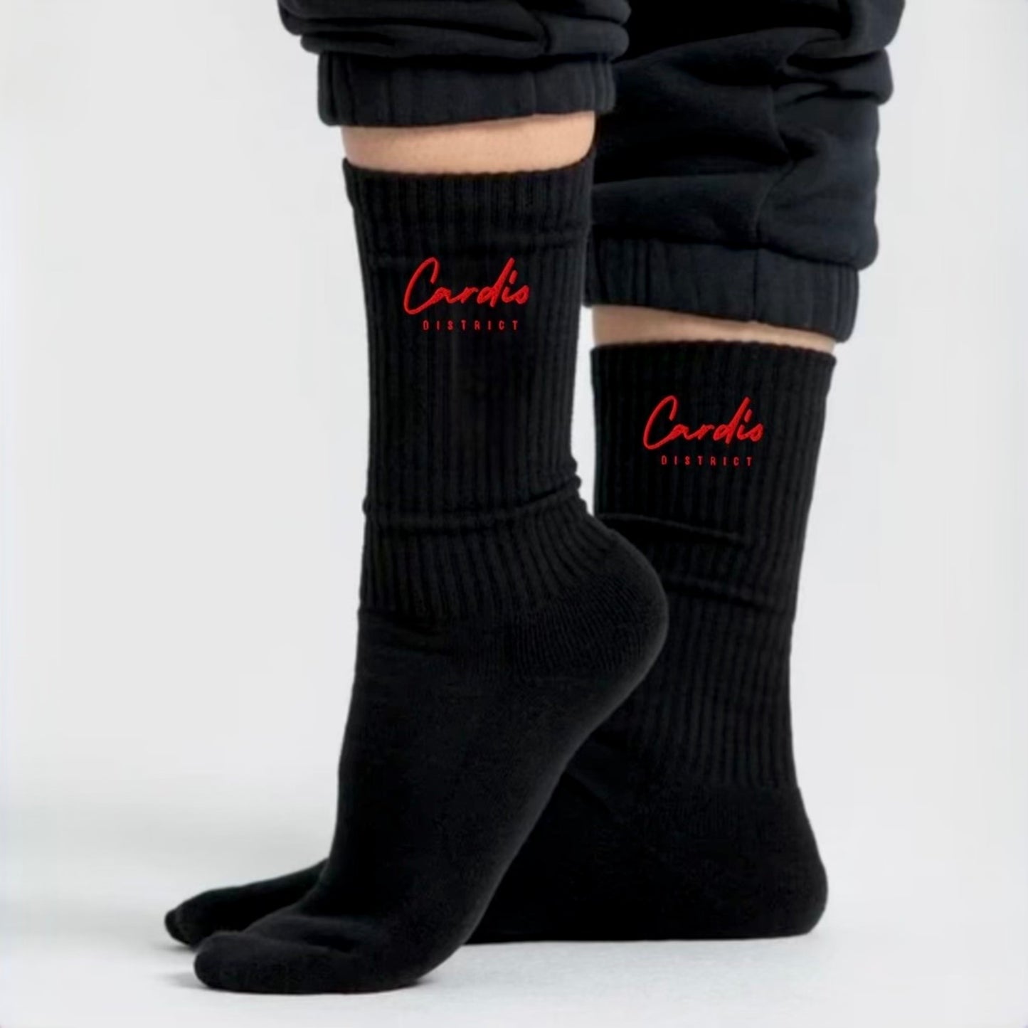 Cardio District "Black" Embroidered socks
