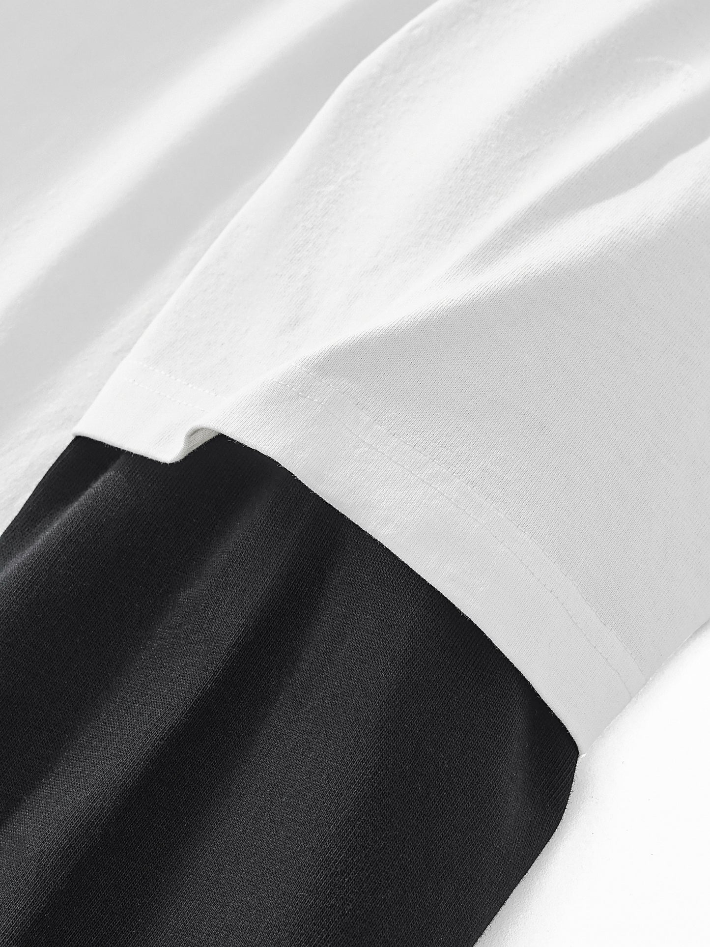 Men's Overall Ninety Nine Layered Contrast Sleeve Cotton T-Shirt