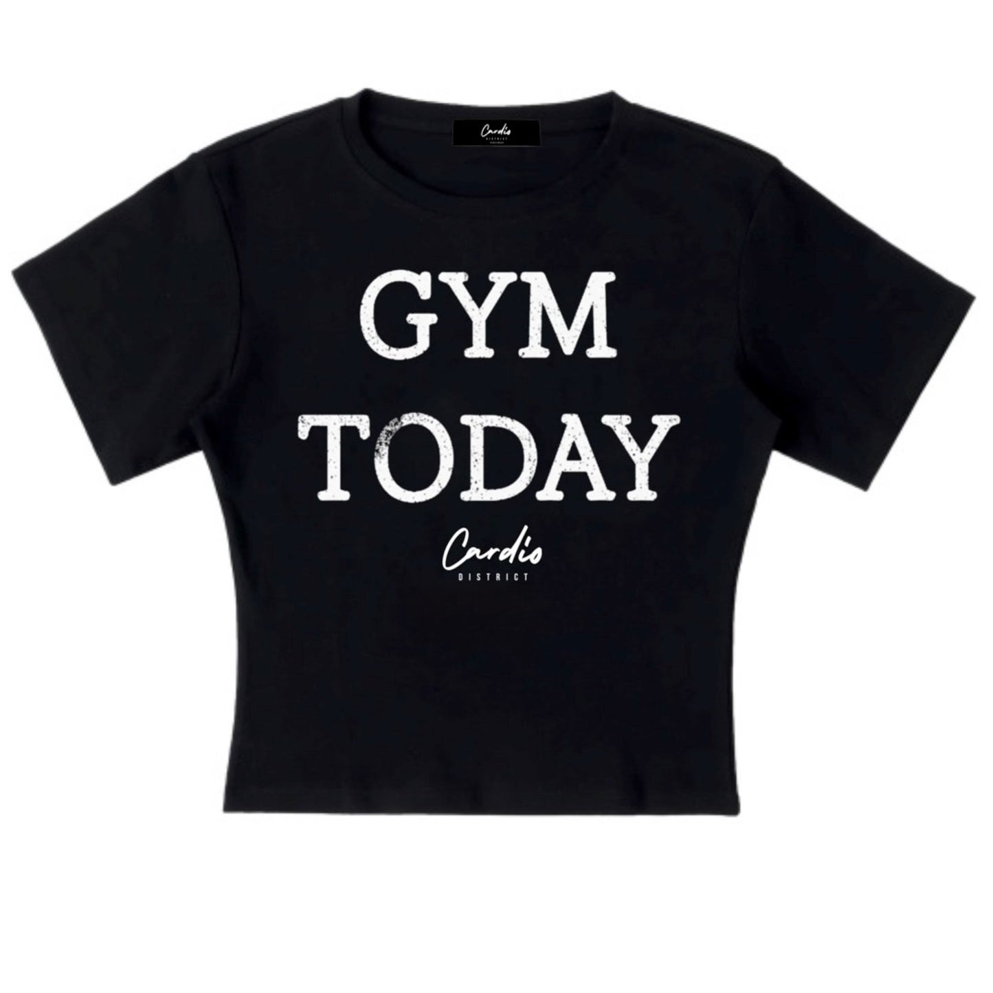 Women's Cardio District "GYM TODAY" Lightweight Cocoon Shape Short Sleeve Top