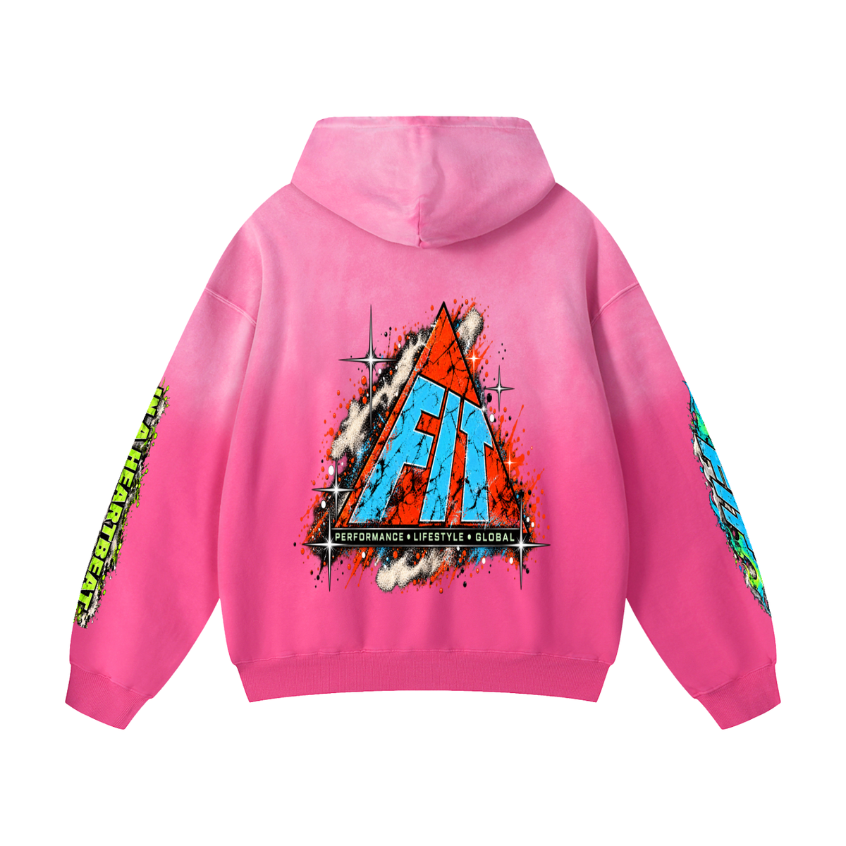 Unisex Cardio District x FIT "No Time" Heavyweight Sunfade Oversized Hoodie