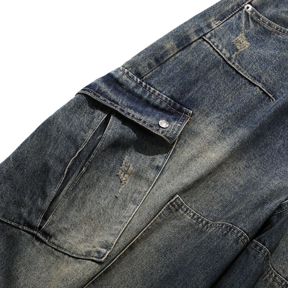 Men's Overall Ninety Nine "University" Heavyweight Multi-Pocket Washed Vintage Loose Jean