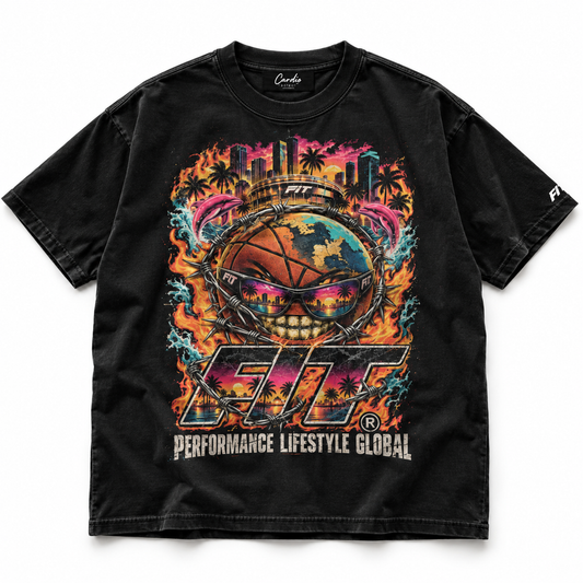 Men's Cardio District x FIT "Flame City Basketball" Boxy Oversized T-Shirt
