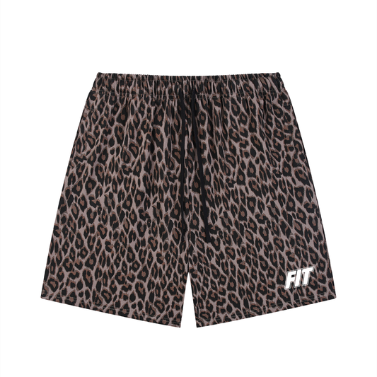 Men's Cardio District x FIT  Heavyweight Leopard Drawstring Shorts