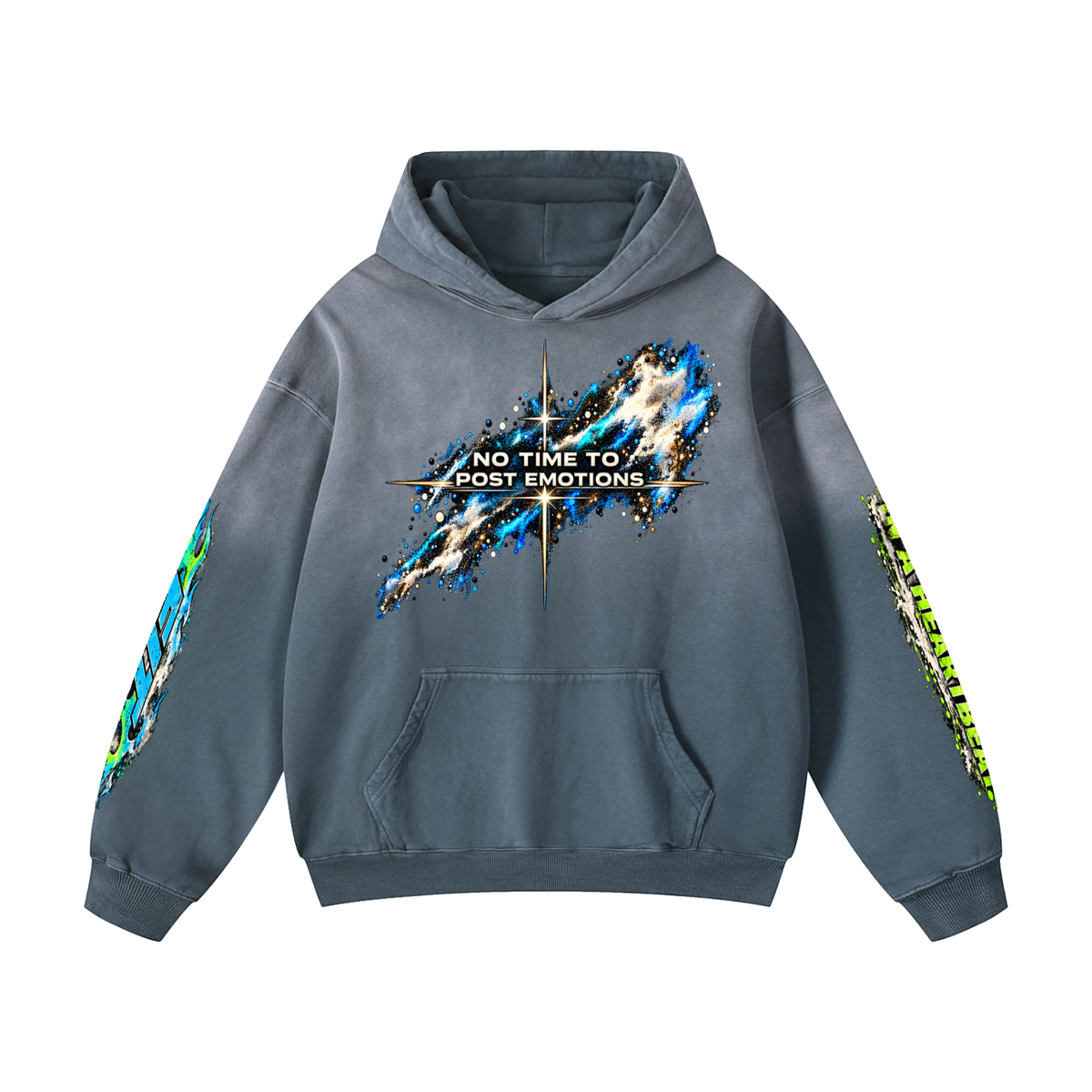 Unisex Cardio District x FIT "No Time" Heavyweight Sunfade Oversized Hoodie