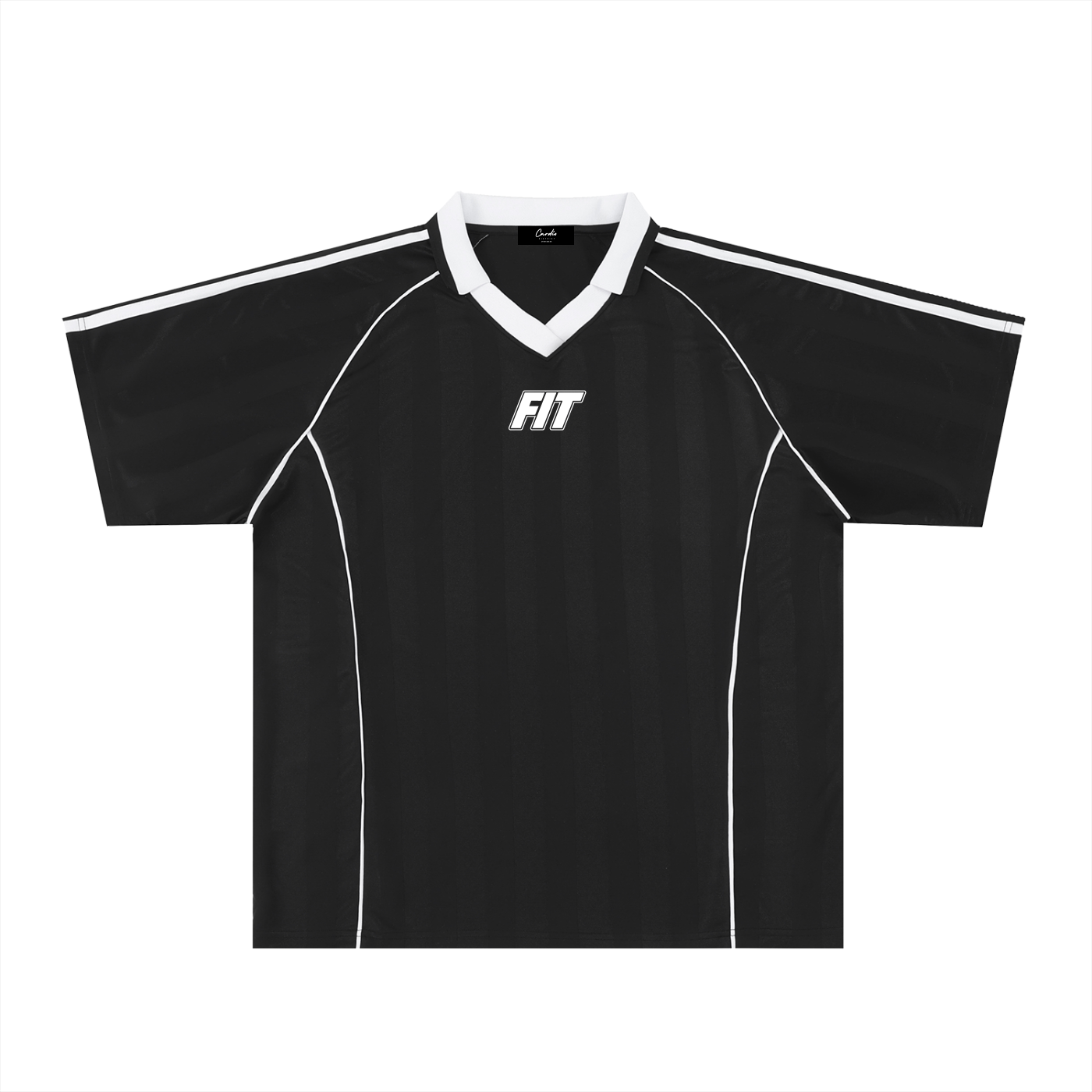 Men's Cardio District x FIT  Shadow Stripe Collared Soccer Jersey