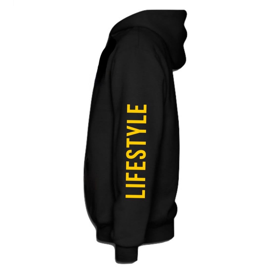 Men's Cardio District "Night Life" Lifestyle Logo Fleeced Boxy Pocketless Hoodie