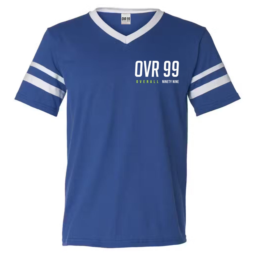 Men OVR99 V-Neck Striped Sleeves Jersey