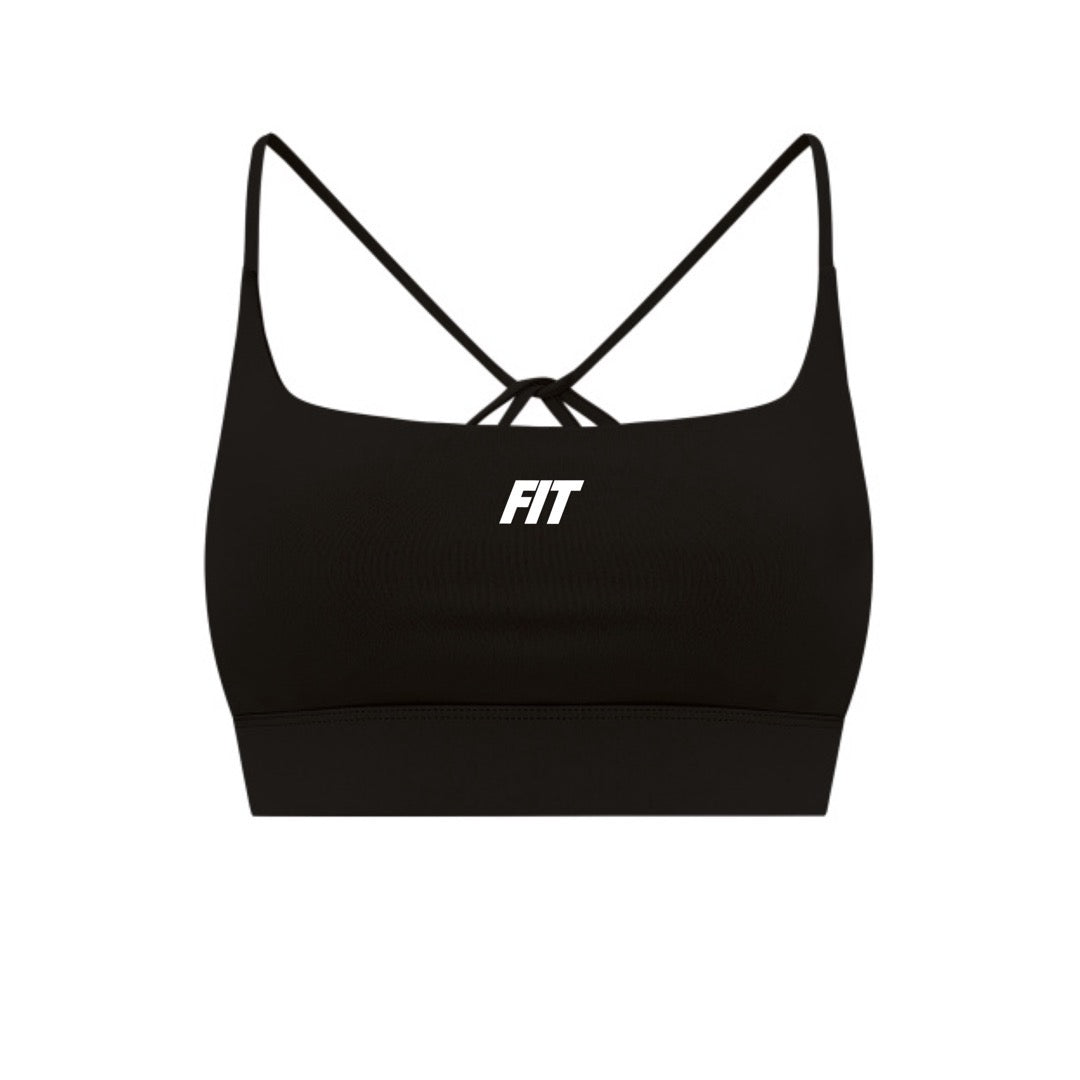 Women's Cardio District "FIT" Strappy Criss Cross Yoga Sports Bra