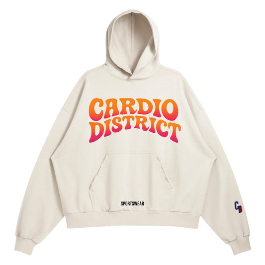 Unisex Cardio District Sun Faded Ripped Pocket Hoodie
