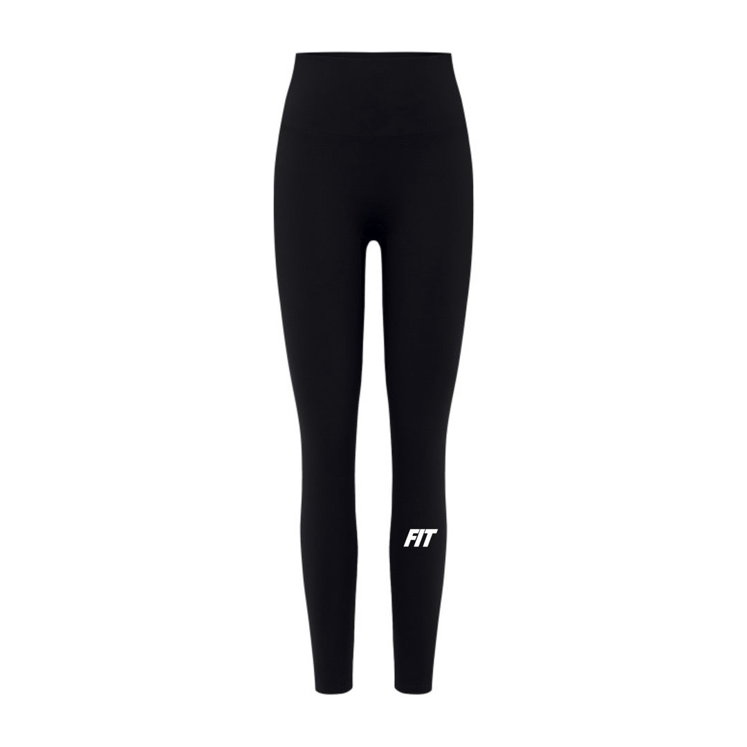 Women's "Cardio District X FIT" Black High-Waisted Yoga Leggings