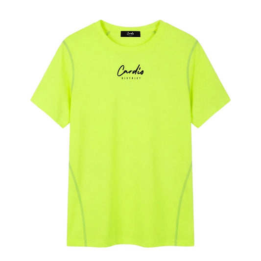 Mens "Cardio District X FIT" Neon Contrast Stitch Performance T-Shirt