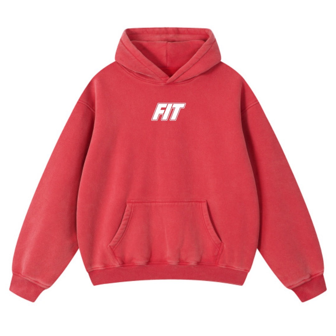 Men's "Cardio District X FIT" Snow Wash Fleece Oversize Hoodie