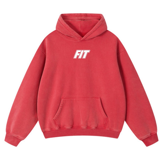 Men's "Cardio District X FIT" Snow Wash Fleece Oversize Hoodie