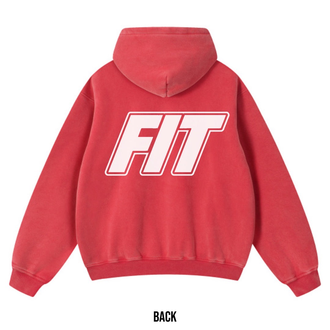 Men's "Cardio District X FIT" Snow Wash Fleece Oversize Hoodie