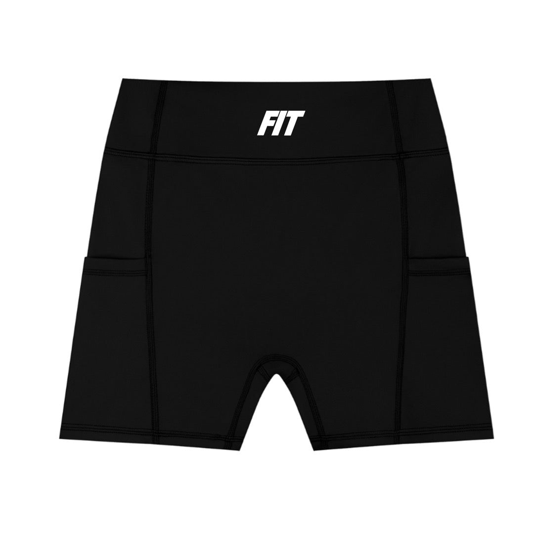 Women's "Cardio District X FIT" High-Waisted Pocket Biker Shorts