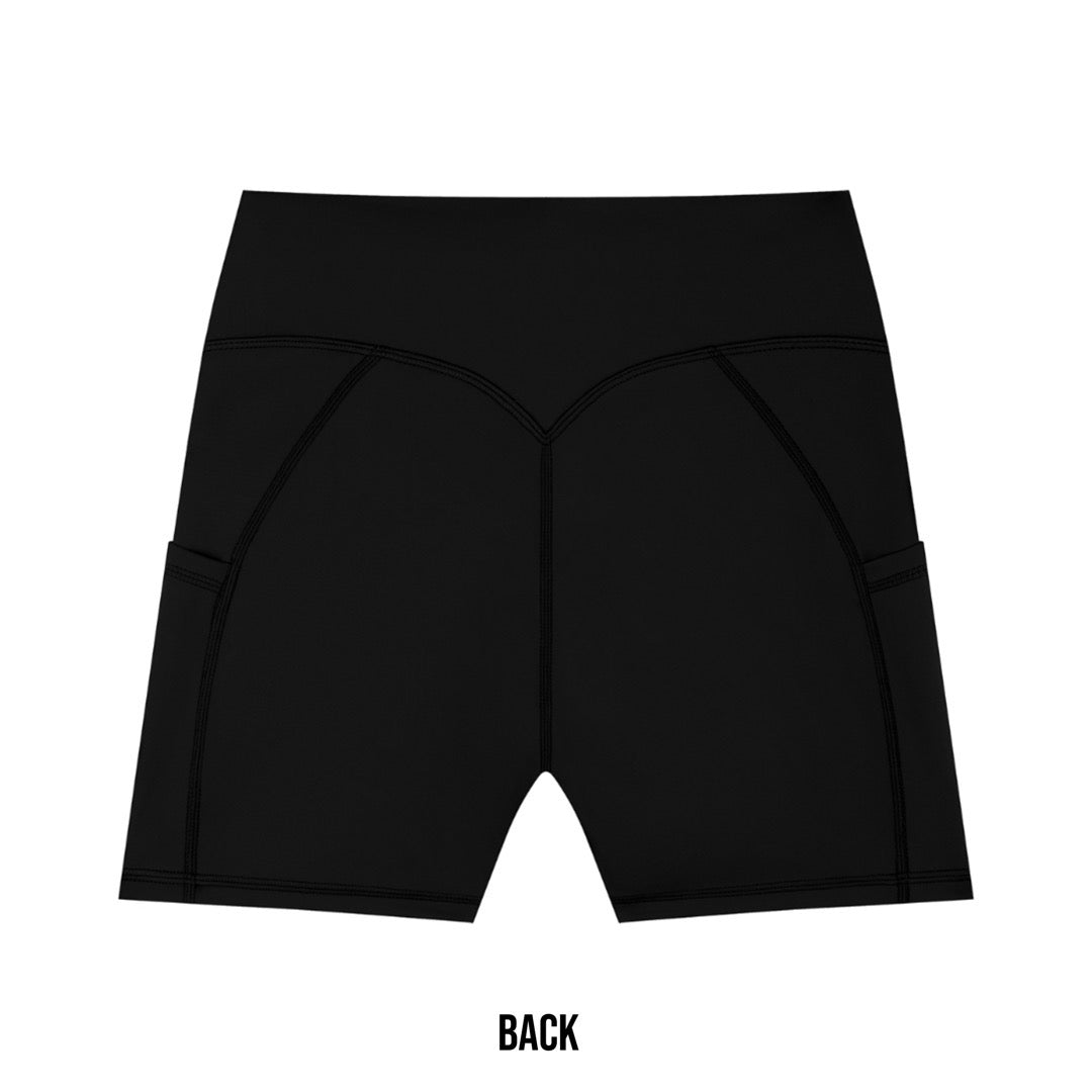 Women's "Cardio District X FIT" High-Waisted Pocket Biker Shorts