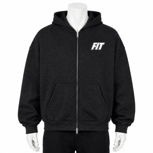 Mens Cardio District x FIT  Sparkles Full Zip Boxy Hoodie
