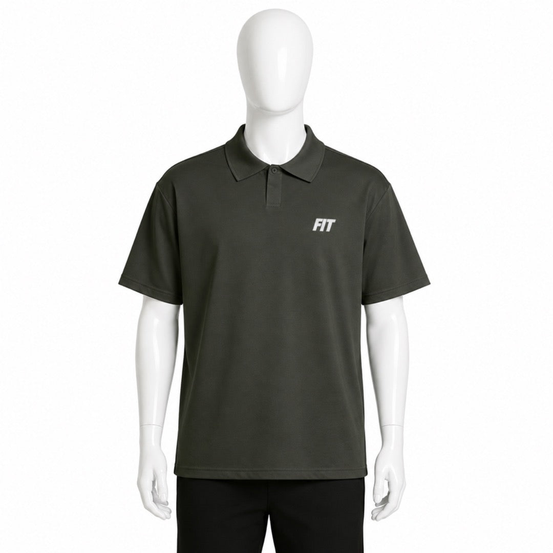 Mens Cardio District x FIT Oversized Embroidered Logo Polo Shirt