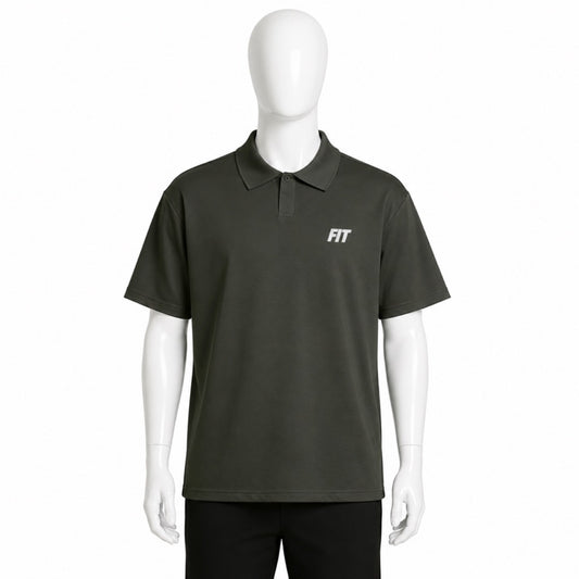 Mens Cardio District x FIT Oversized Embroidered Logo Polo Shirt