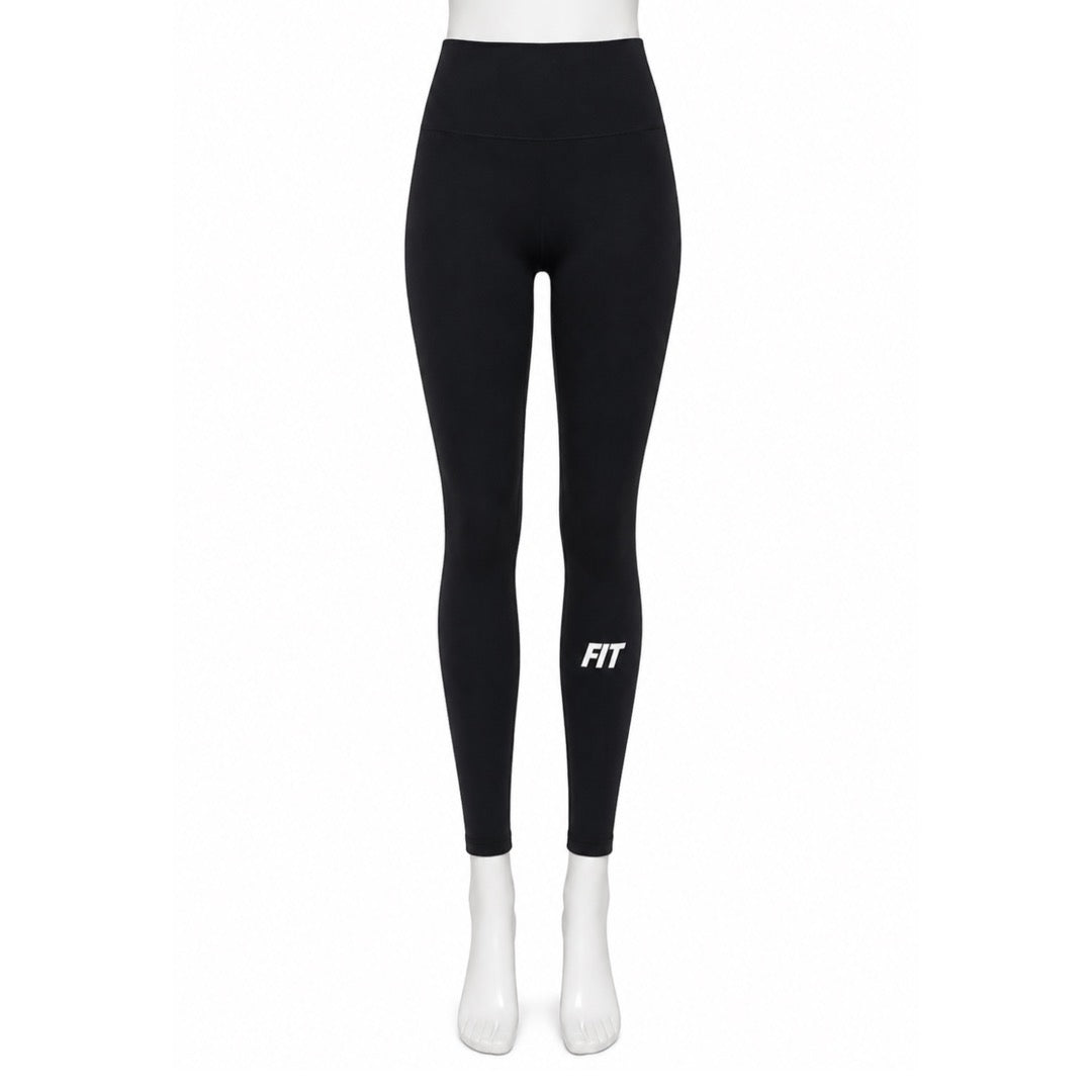 Women's "Cardio District X FIT" Black High-Waisted Yoga Leggings