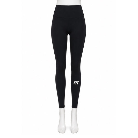 Women's "Cardio District X FIT" Black High-Waisted Yoga Leggings