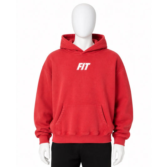 Men's "Cardio District X FIT" Snow Wash Fleece Oversize Hoodie