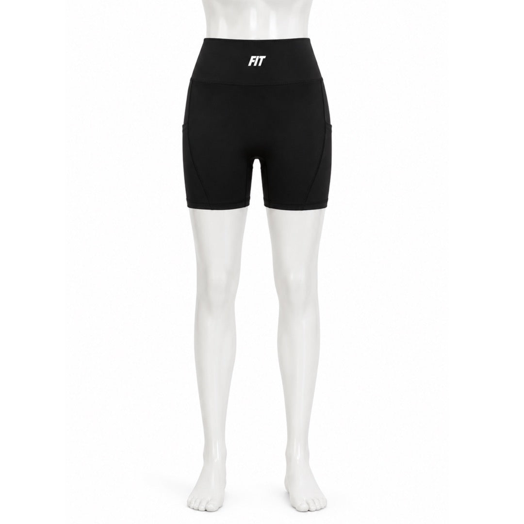 Women's "Cardio District X FIT" High-Waisted Pocket Biker Shorts
