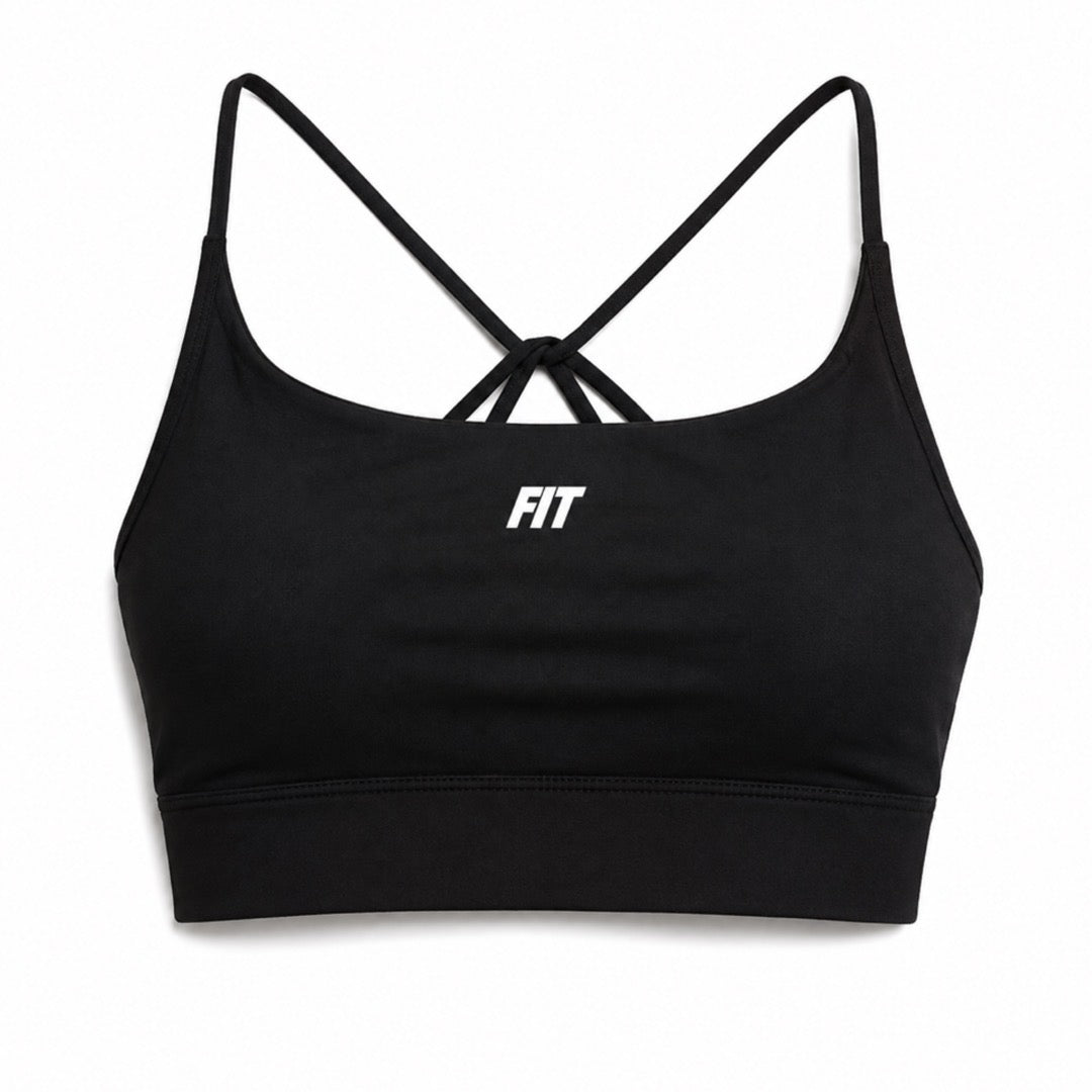 Women's Cardio District "FIT" Strappy Criss Cross Yoga Sports Bra