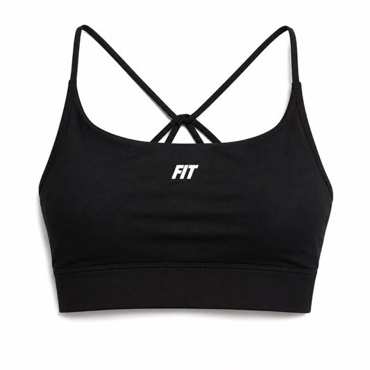 Women's Cardio District "FIT" Strappy Criss Cross Yoga Sports Bra