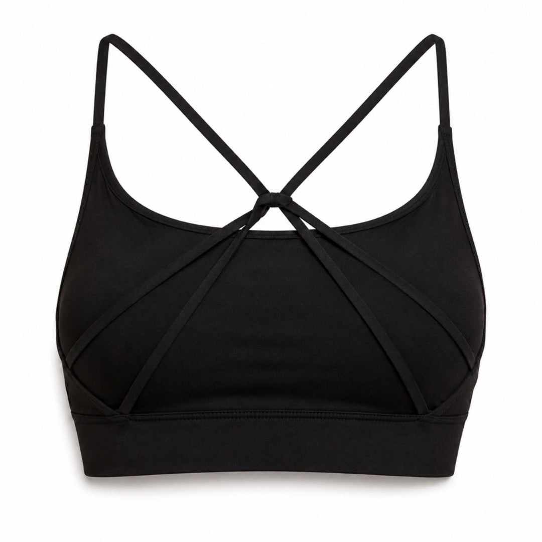 Women's Cardio District "FIT" Strappy Criss Cross Yoga Sports Bra