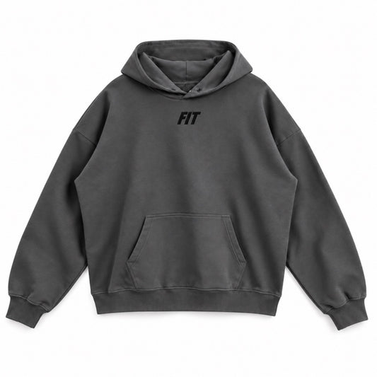 Men's Cardio District X FIT heavyweight snap buttons collar hoodie
