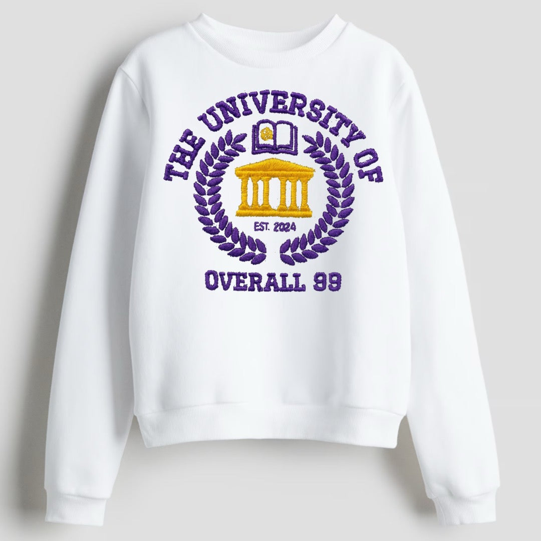 Men's Embroidery Overall Ninety Nine Sweatshirt Crew neck