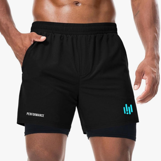 Men's Cardio District Performance Compression Gym Shorts with 4 Pockets