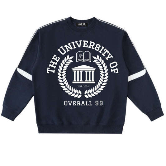 Men's Overall Ninety Nine Brand "University" Oversized Crewneck Taped Sweatshirt