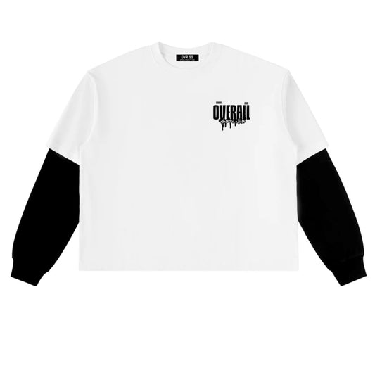 Men's Overall Ninety Nine Layered Contrast Sleeve Cotton T-Shirt