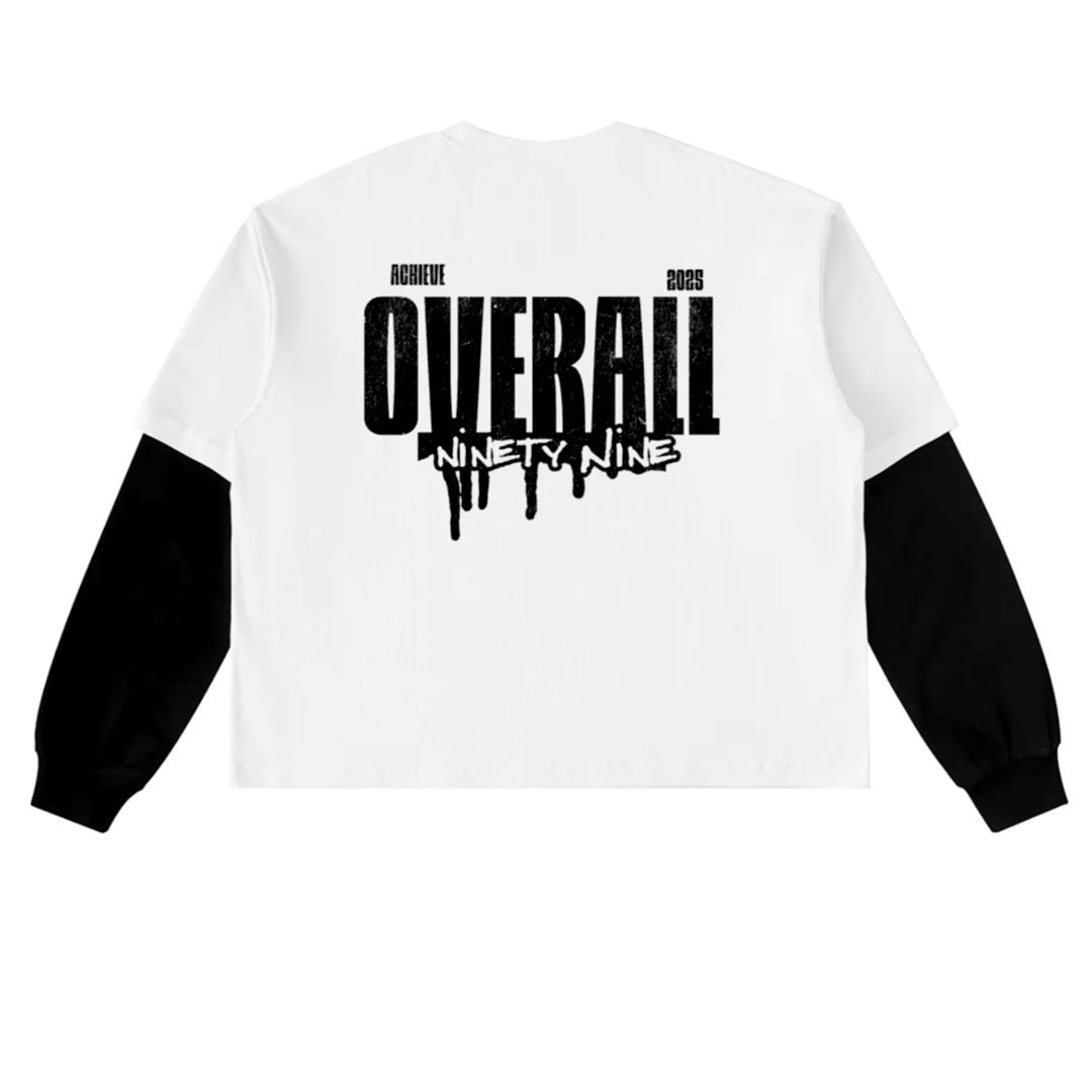 Men's Overall Ninety Nine Layered Contrast Sleeve Cotton T-Shirt