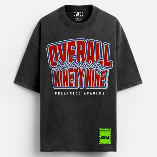 Men's Overall Ninety Nine "ACADEMY" Snow washed Oversized T shirt