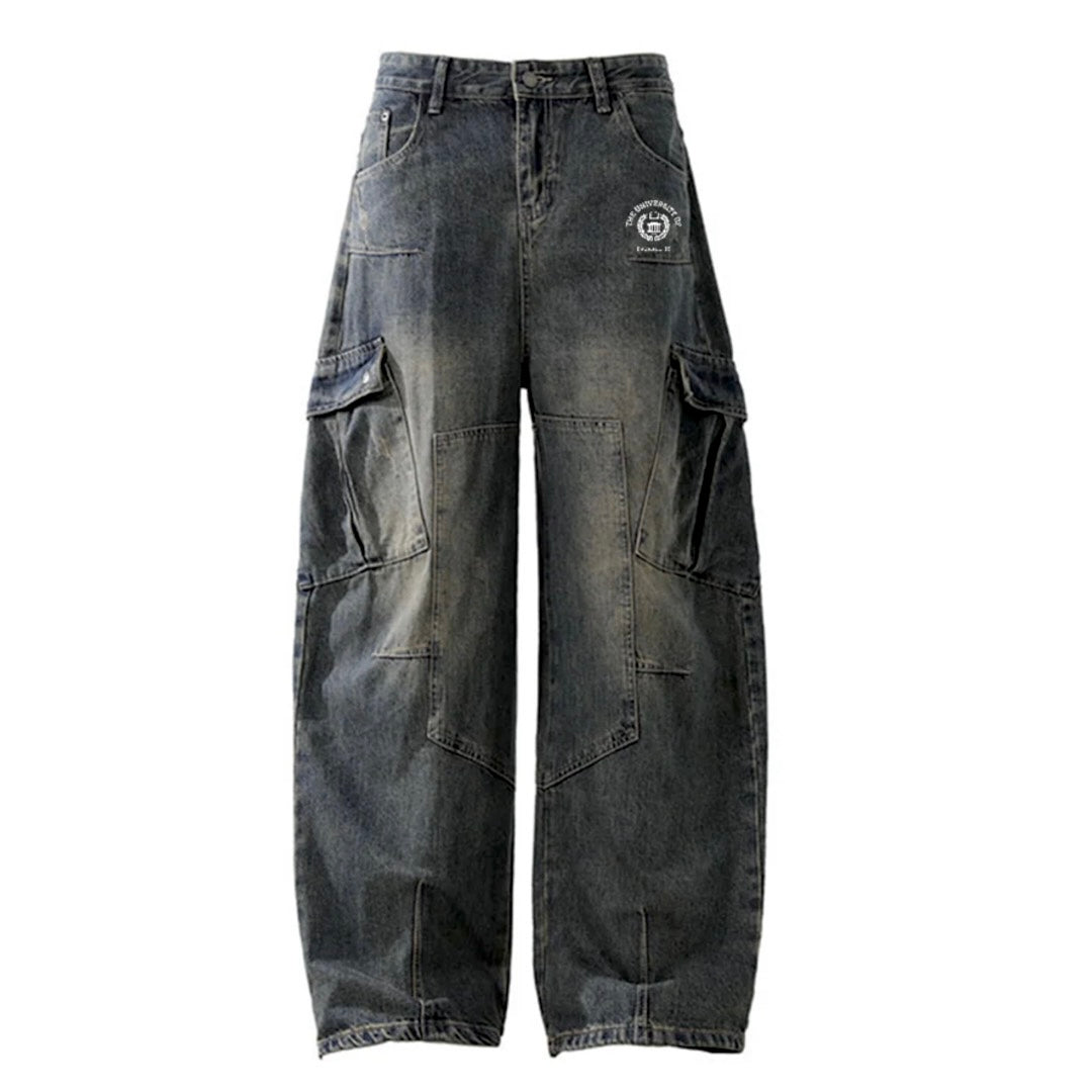 Men's Overall Ninety Nine "University" Heavyweight Multi-Pocket Washed Vintage Loose Jean