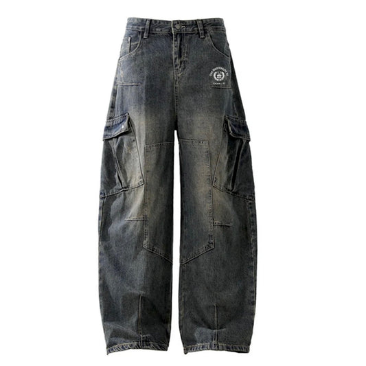 Men's Overall Ninety Nine "University" Heavyweight Multi-Pocket Washed Vintage Loose Jean