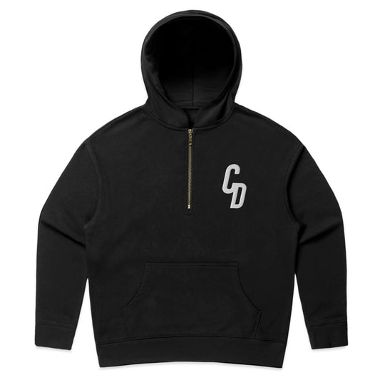 Unisex Cardio District "CD" Relax Half Zip Hoodie
