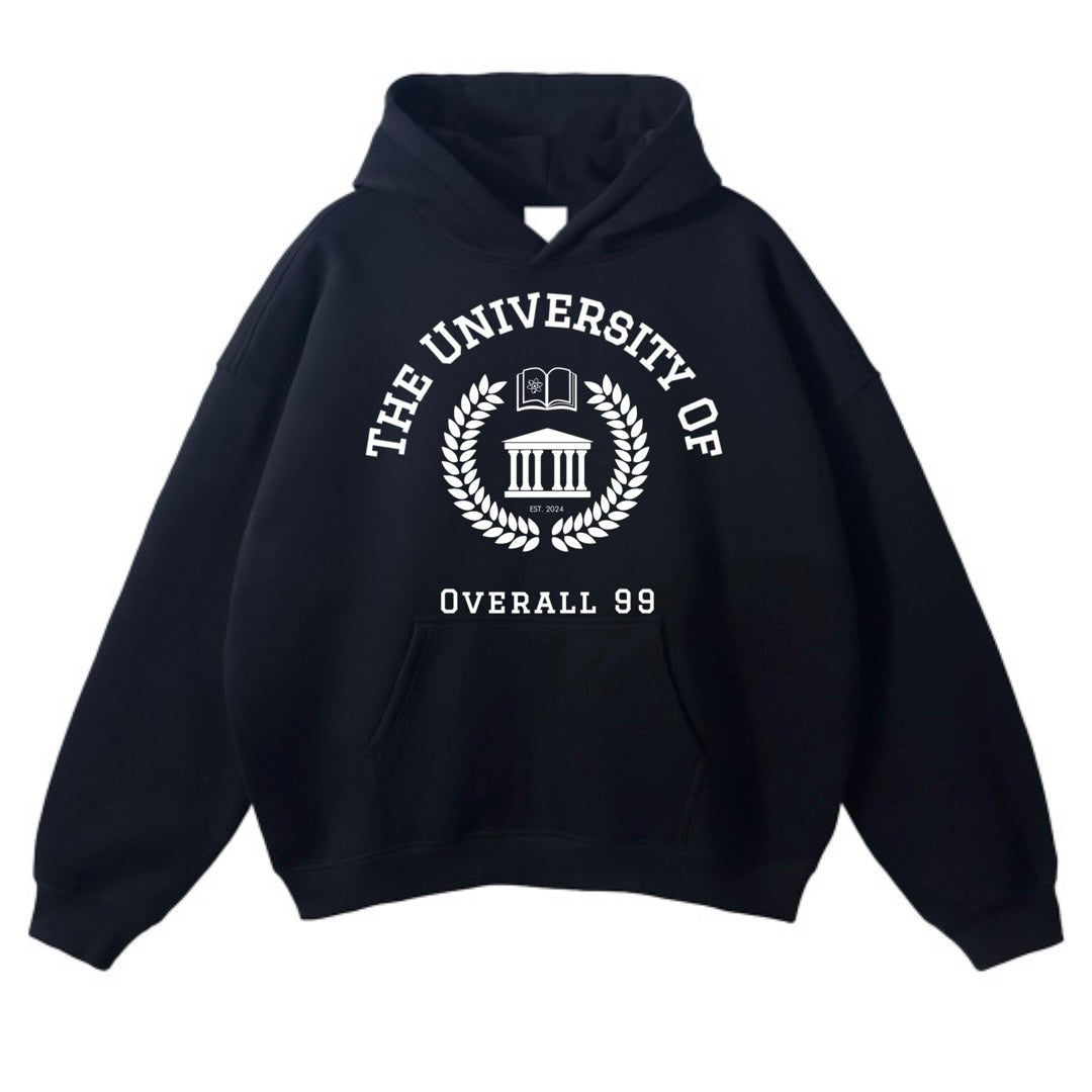 Men's Overall Ninety Nine "University" Cropped Drop Shoulder Heavyweight Oversized Hoodie