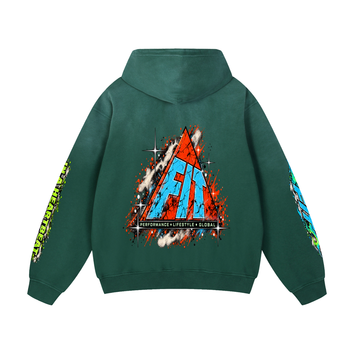 Unisex Cardio District x FIT "No Time" Heavyweight Sunfade Oversized Hoodie